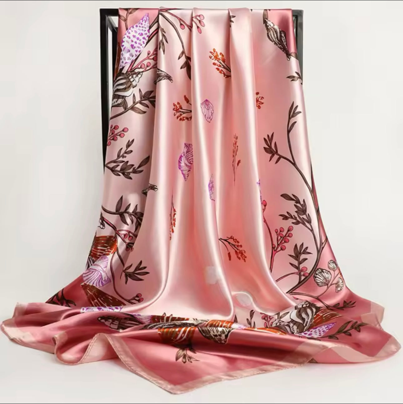 Bandanna Luxury Brand 90*90cm Versatile Silk Scarf Women Large Shawl