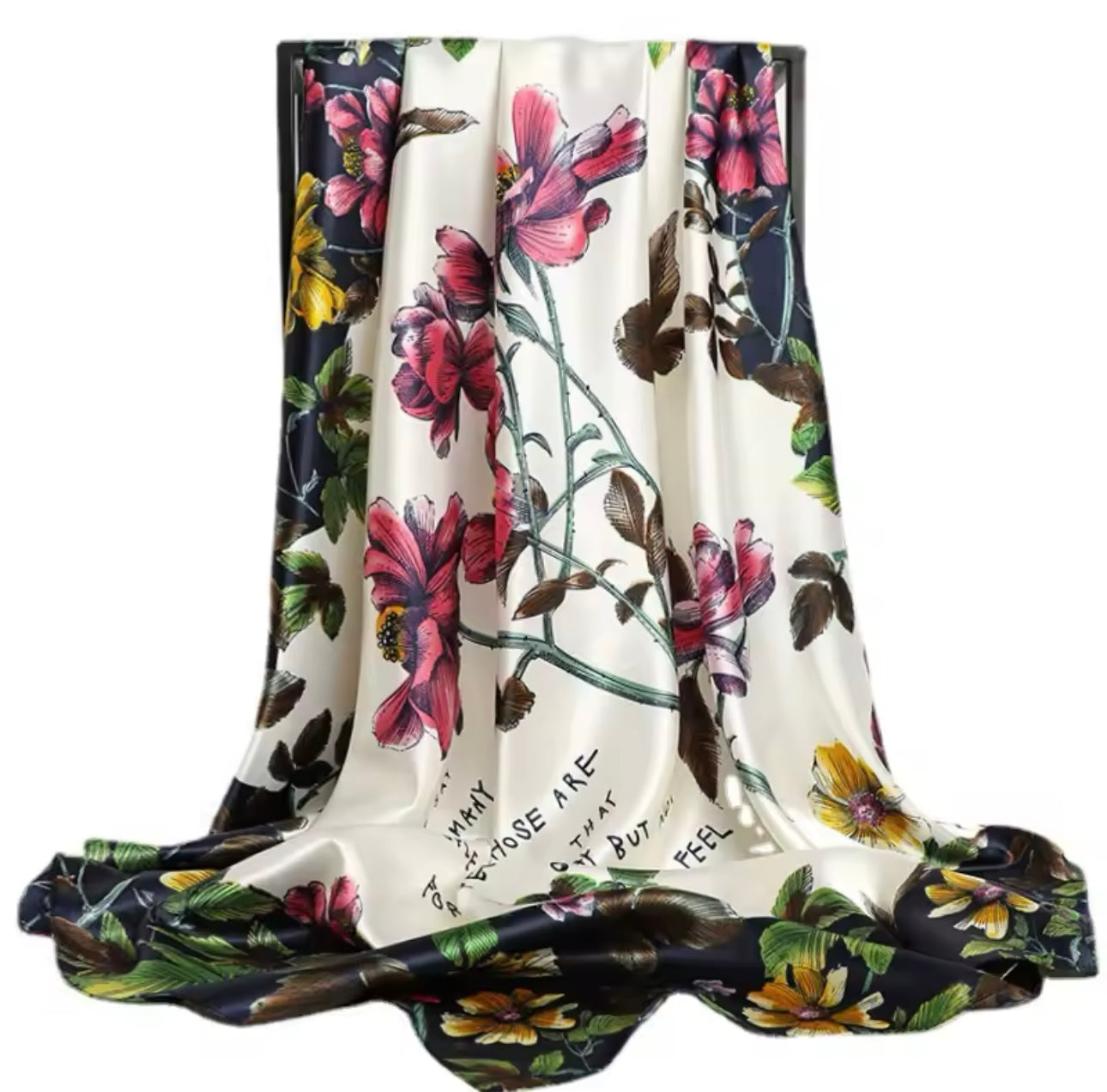 Bandanna Luxury Brand 90*90cm Versatile Silk Scarf Women Large Shawl