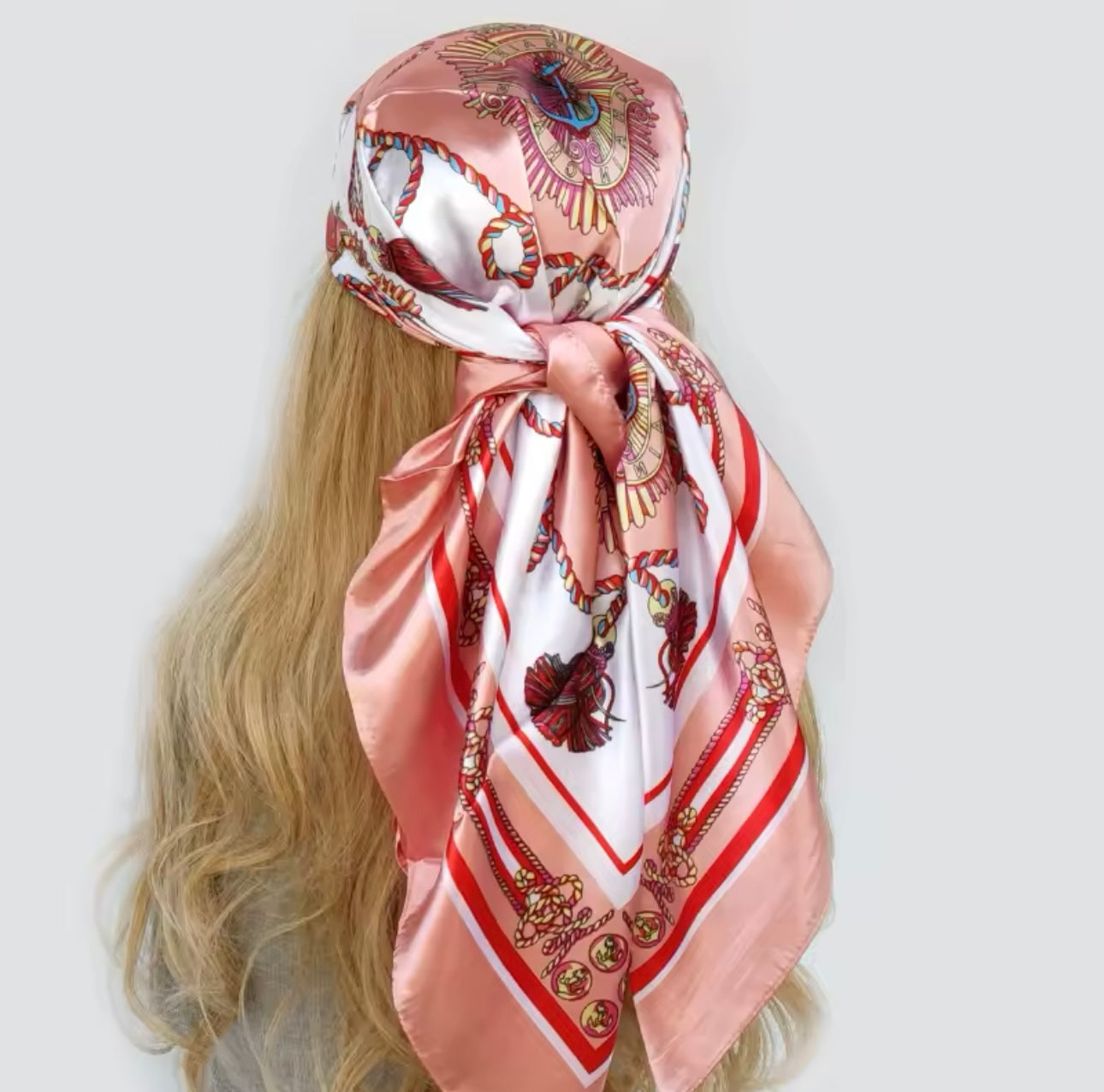 Bandanna Luxury Brand 90*90cm Versatile Silk Scarf Women Large Shawl