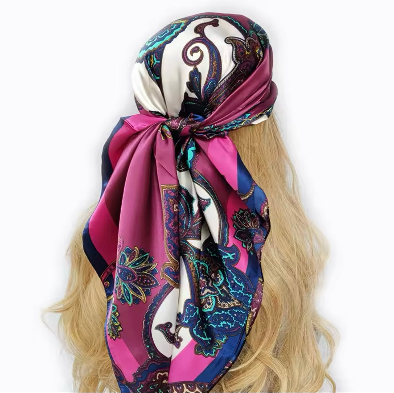 Bandanna Luxury Brand 90*90cm Versatile Silk Scarf Women Large Shawl