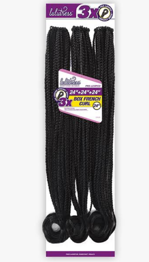 3X BOX BRAID FRENCH CURL 24"