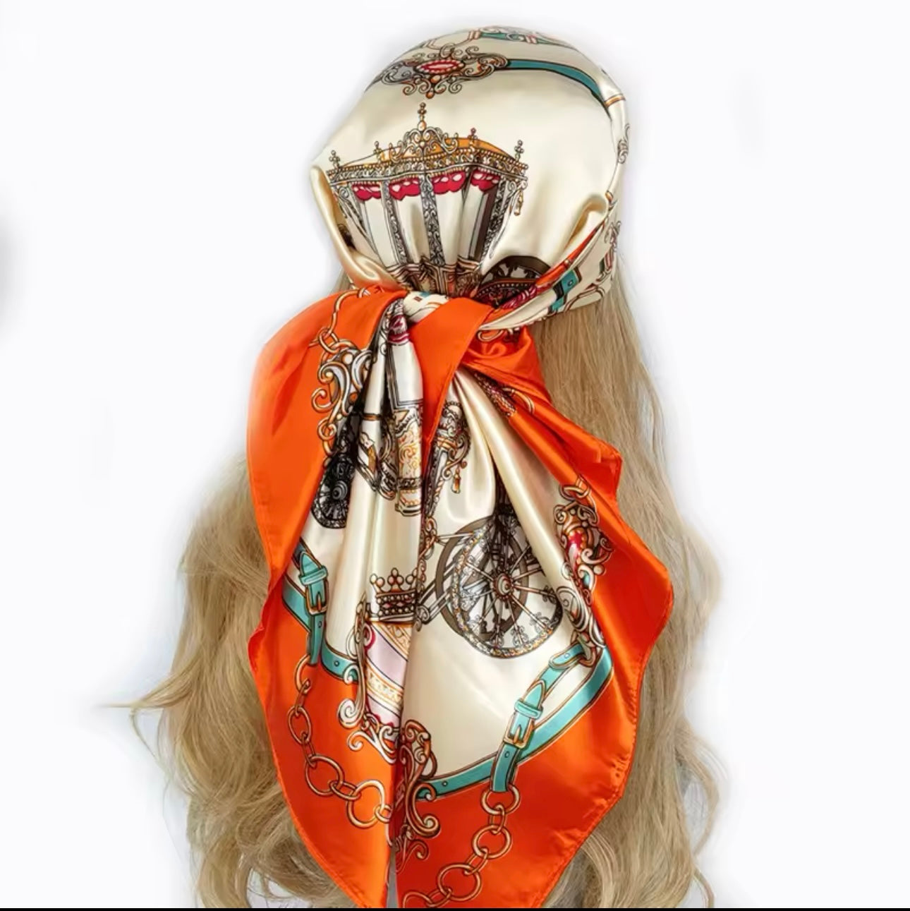 Bandanna Luxury Brand 90*90cm Versatile Silk Scarf Women Large Shawl