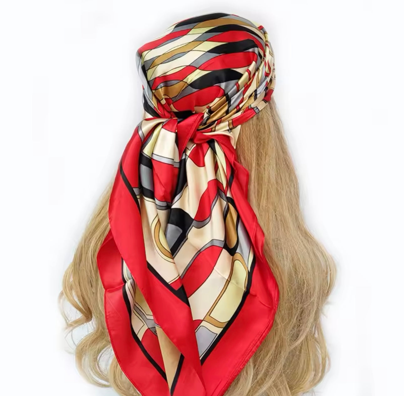 Bandanna Luxury Brand 90*90cm Versatile Silk Scarf Women Large Shawl