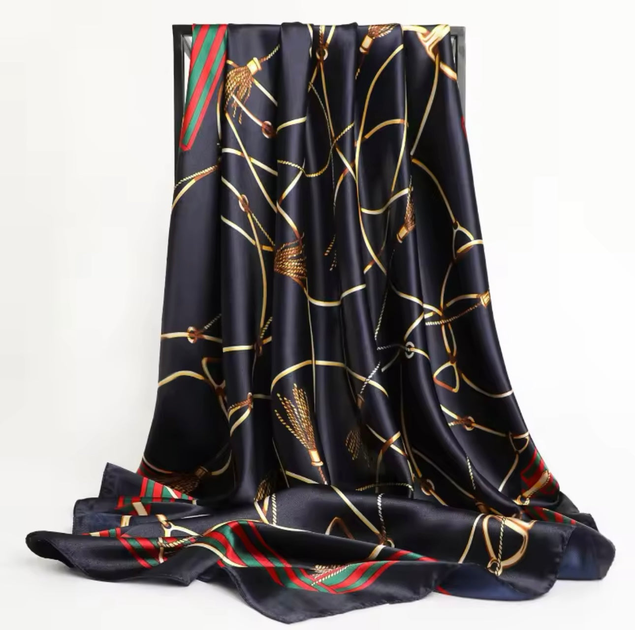 Bandanna Luxury Brand 90*90cm Versatile Silk Scarf Women Large Shawl