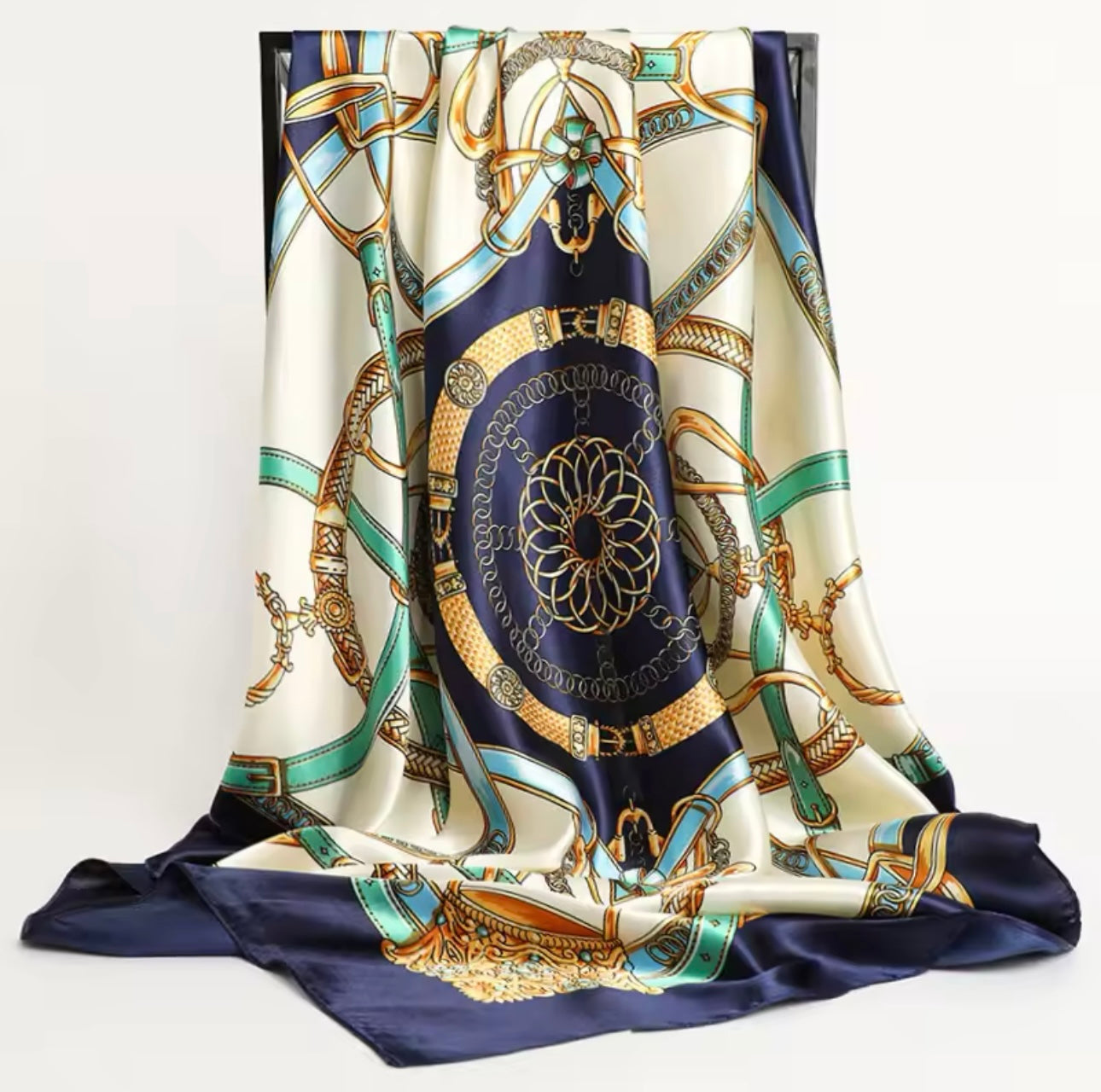 Bandanna Luxury Brand 90*90cm Versatile Silk Scarf Women Large Shawl