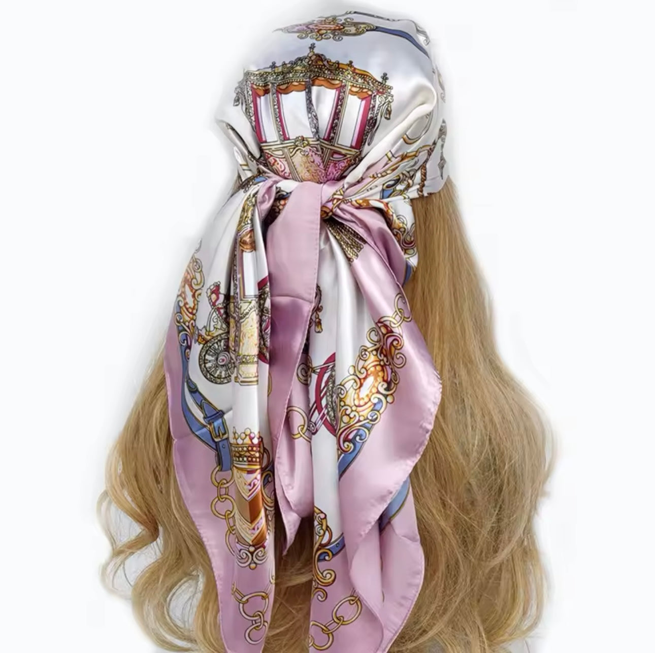 Bandanna Luxury Brand 90*90cm Versatile Silk Scarf Women Large Shawl