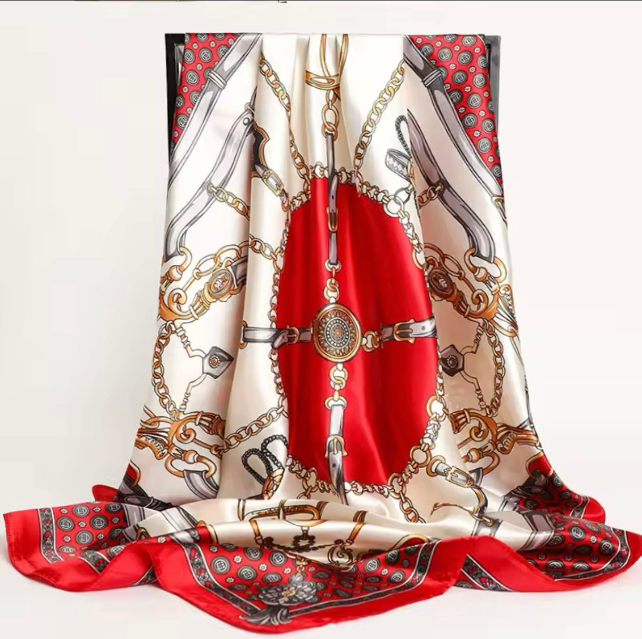 Bandanna Luxury Brand 90*90cm Versatile Silk Scarf Women Large Shawl