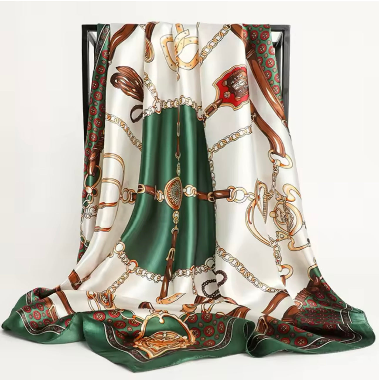 Bandanna Luxury Brand 90*90cm Versatile Silk Scarf Women Large Shawl