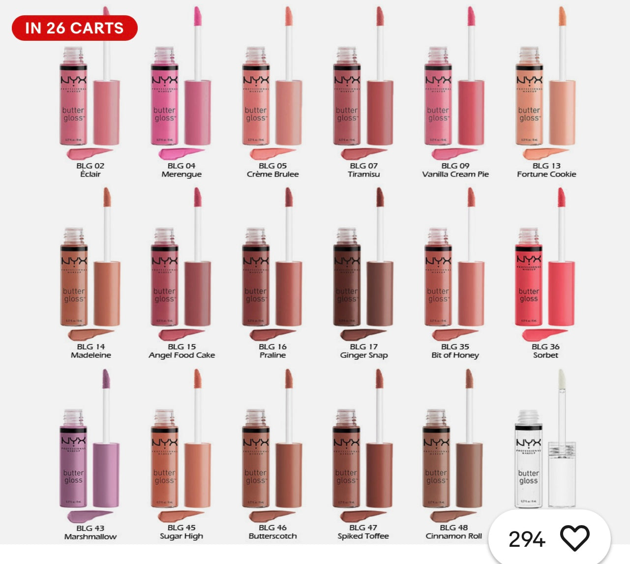 NYX Butter Lip Gloss - BLG " different colors