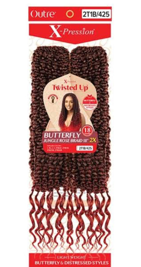 X-PRESSION - TWISTED UP - BUTTERFLY JUNGLE ROSE BRAID 2X