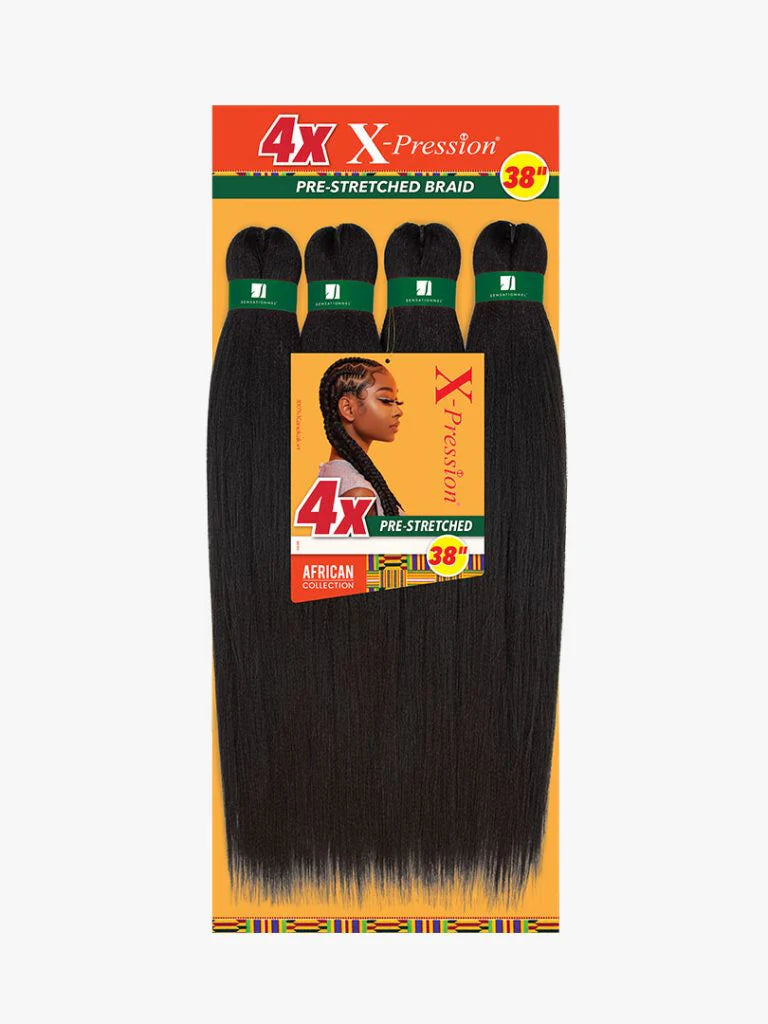 4X XPRESSION PRESTRECHED HAIR BRAIDS 38”