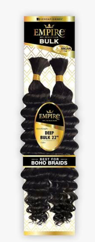 Sensational Human Hair Braids Empire Deep Bulk 22 in