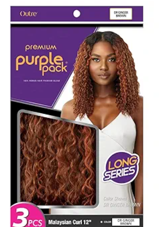 HWPL3MC12 (HH PURPLE PACK 3PCS LONG MALAYSIAN CURLS)