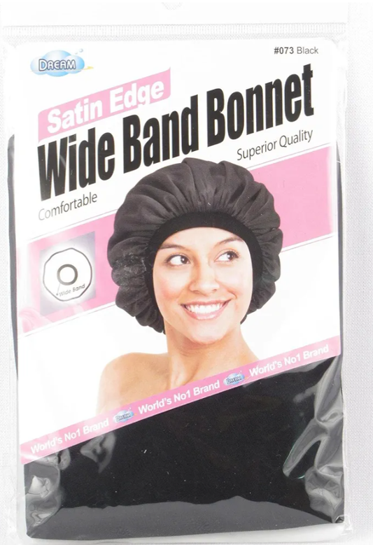 DRE174BK (DREAM W-WIDE BAND BRAIDS BONNET- XL- BLACK)